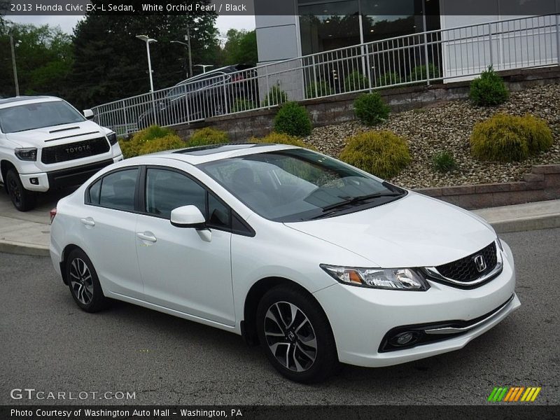 White Orchid Pearl / Black 2013 Honda Civic EX-L Sedan