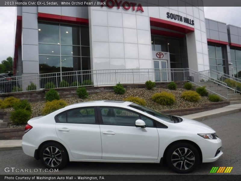 White Orchid Pearl / Black 2013 Honda Civic EX-L Sedan