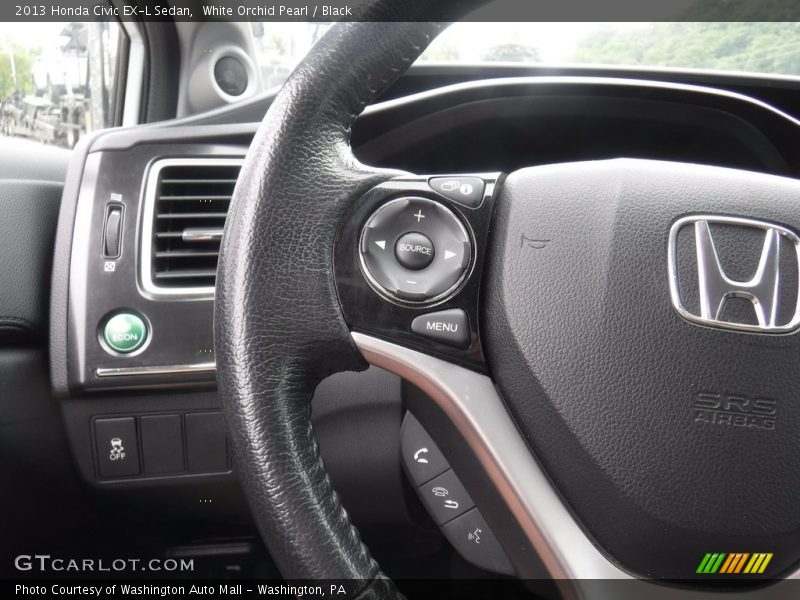 White Orchid Pearl / Black 2013 Honda Civic EX-L Sedan