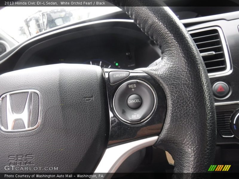 White Orchid Pearl / Black 2013 Honda Civic EX-L Sedan