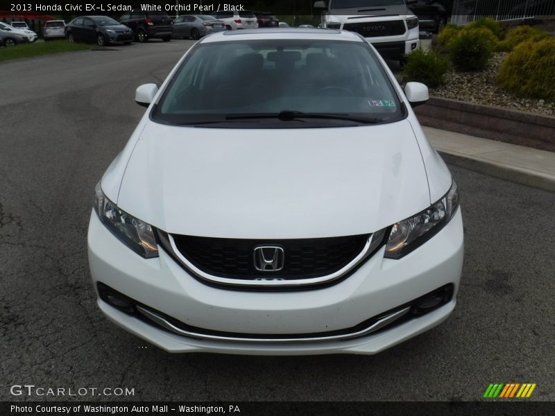 White Orchid Pearl / Black 2013 Honda Civic EX-L Sedan
