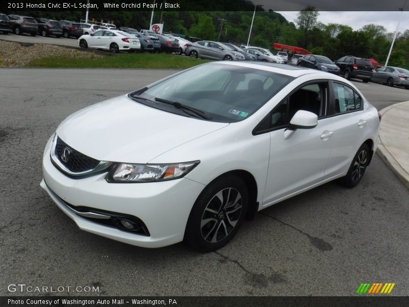 White Orchid Pearl / Black 2013 Honda Civic EX-L Sedan