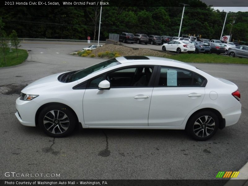 White Orchid Pearl / Black 2013 Honda Civic EX-L Sedan