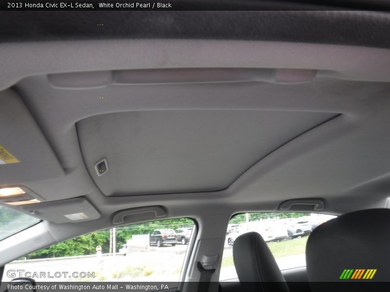 White Orchid Pearl / Black 2013 Honda Civic EX-L Sedan