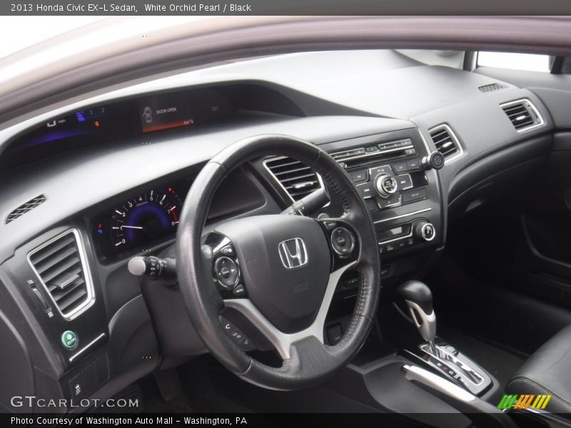 White Orchid Pearl / Black 2013 Honda Civic EX-L Sedan