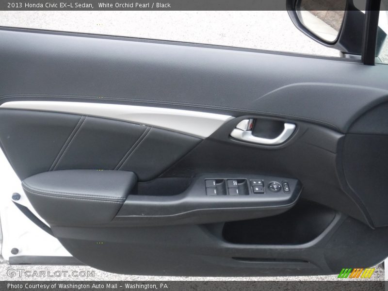 White Orchid Pearl / Black 2013 Honda Civic EX-L Sedan