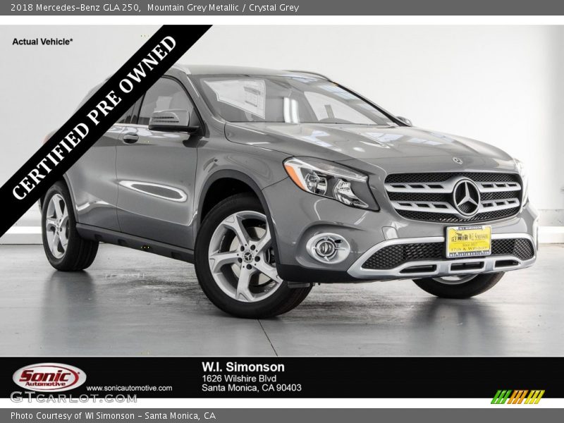 Mountain Grey Metallic / Crystal Grey 2018 Mercedes-Benz GLA 250