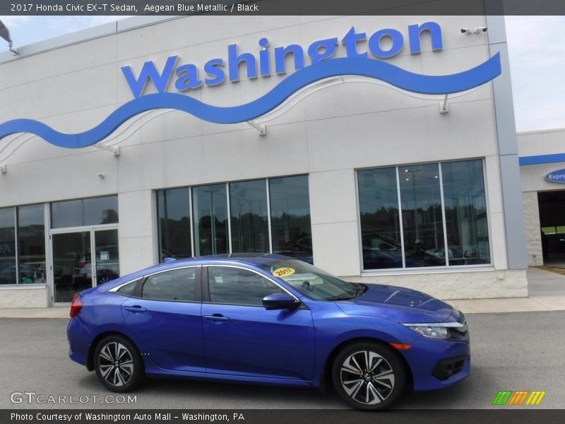 Aegean Blue Metallic / Black 2017 Honda Civic EX-T Sedan