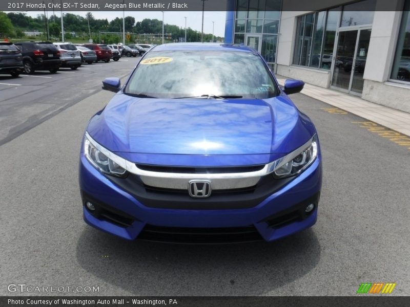 Aegean Blue Metallic / Black 2017 Honda Civic EX-T Sedan