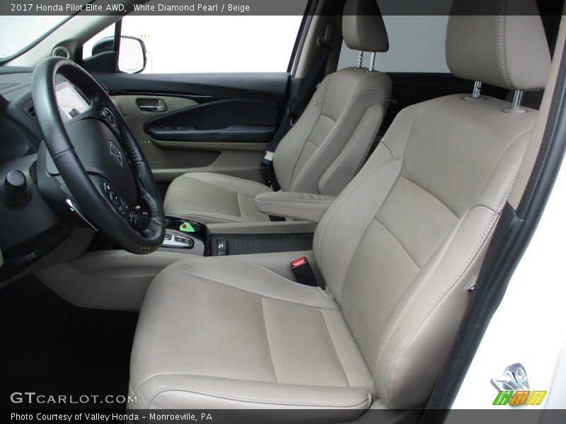 White Diamond Pearl / Beige 2017 Honda Pilot Elite AWD