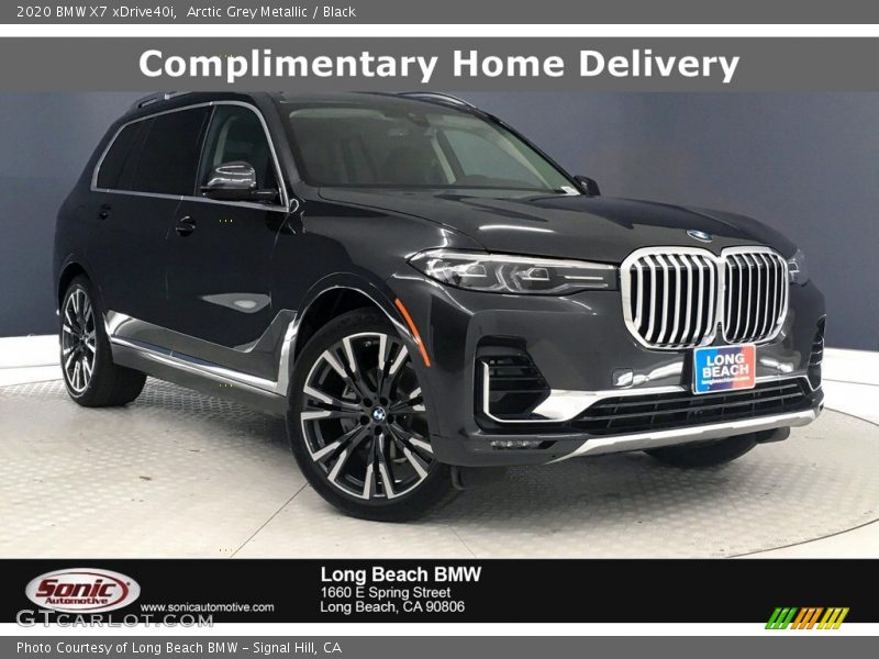 Arctic Grey Metallic / Black 2020 BMW X7 xDrive40i