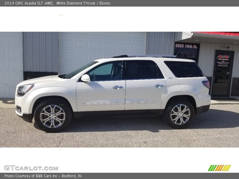 White Diamond Tricoat / Ebony 2014 GMC Acadia SLT AWD