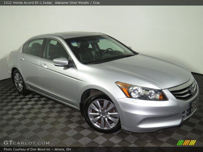 Alabaster Silver Metallic / Gray 2012 Honda Accord EX-L Sedan