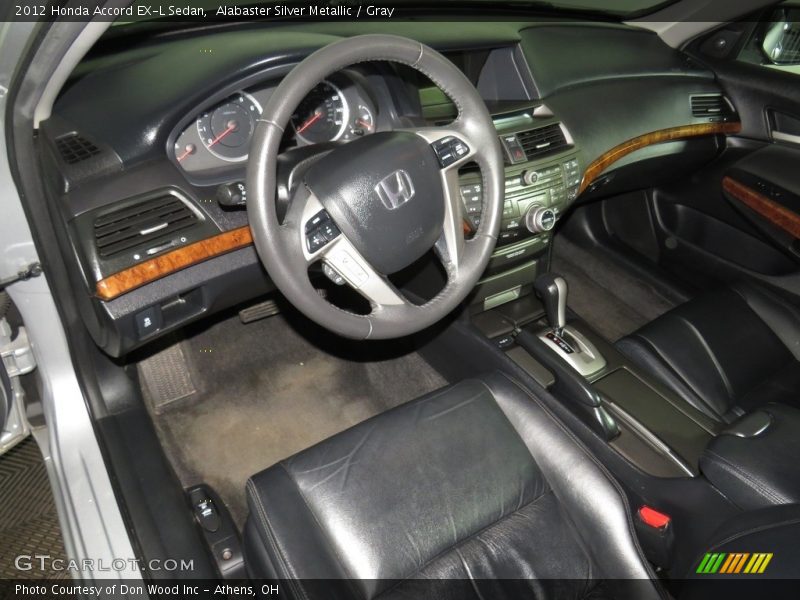 Alabaster Silver Metallic / Gray 2012 Honda Accord EX-L Sedan