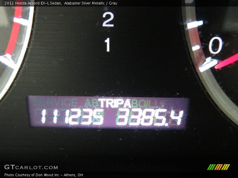 Alabaster Silver Metallic / Gray 2012 Honda Accord EX-L Sedan