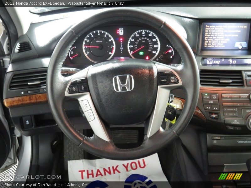 Alabaster Silver Metallic / Gray 2012 Honda Accord EX-L Sedan