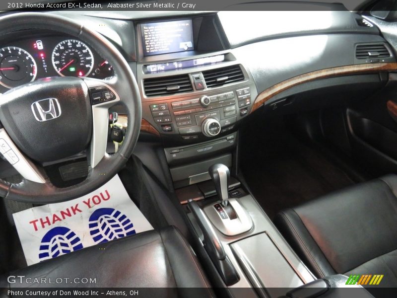 Alabaster Silver Metallic / Gray 2012 Honda Accord EX-L Sedan