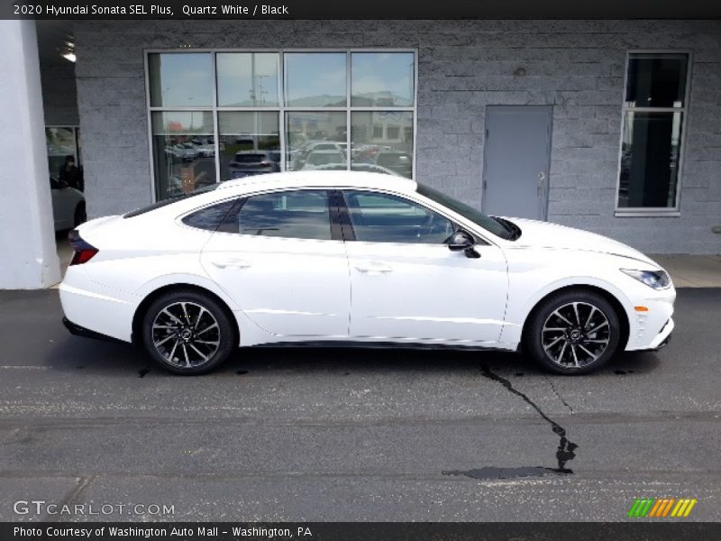 Quartz White / Black 2020 Hyundai Sonata SEL Plus