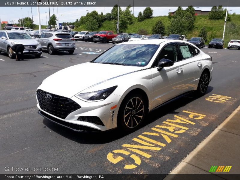 Quartz White / Black 2020 Hyundai Sonata SEL Plus