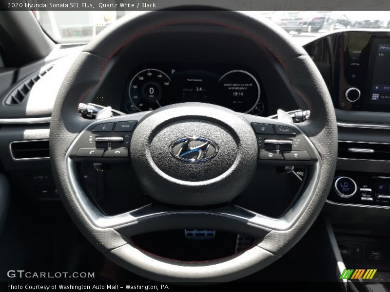 Quartz White / Black 2020 Hyundai Sonata SEL Plus