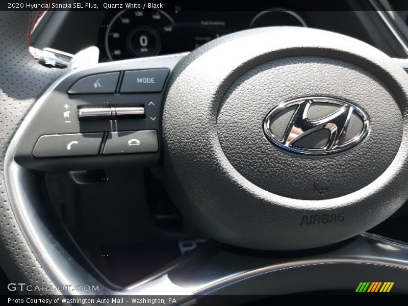 Quartz White / Black 2020 Hyundai Sonata SEL Plus