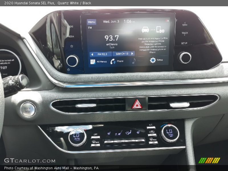 Quartz White / Black 2020 Hyundai Sonata SEL Plus