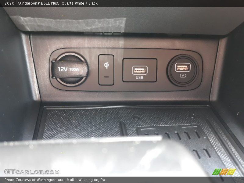 Quartz White / Black 2020 Hyundai Sonata SEL Plus