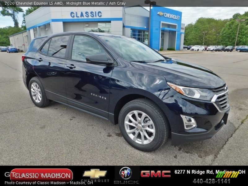 Midnight Blue Metallic / Ash Gray 2020 Chevrolet Equinox LS AWD