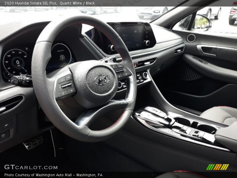 Quartz White / Black 2020 Hyundai Sonata SEL Plus