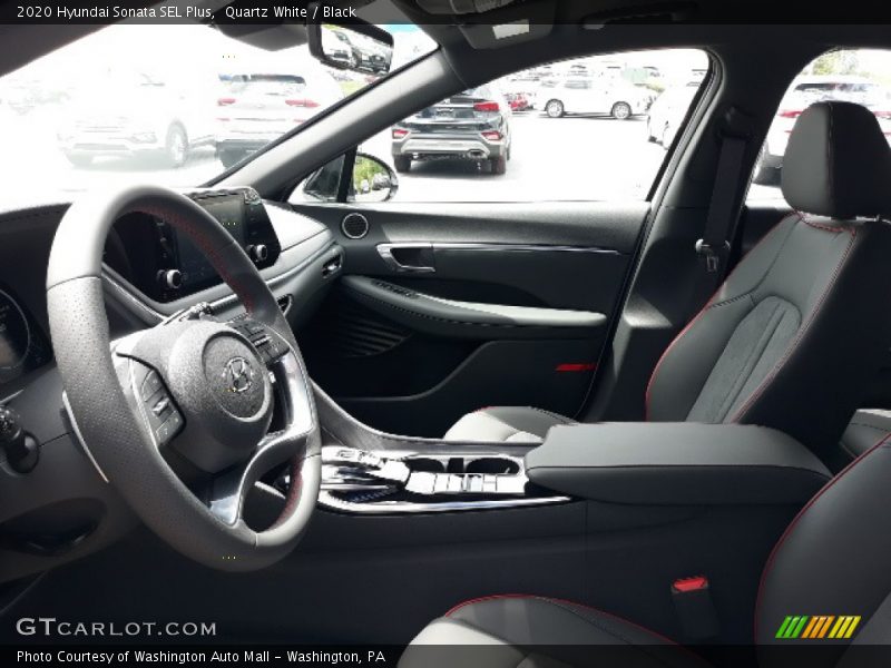 Quartz White / Black 2020 Hyundai Sonata SEL Plus