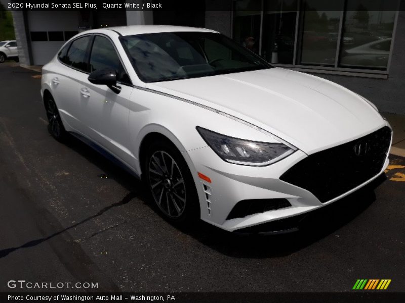 Quartz White / Black 2020 Hyundai Sonata SEL Plus