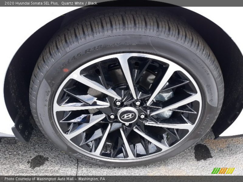 Quartz White / Black 2020 Hyundai Sonata SEL Plus
