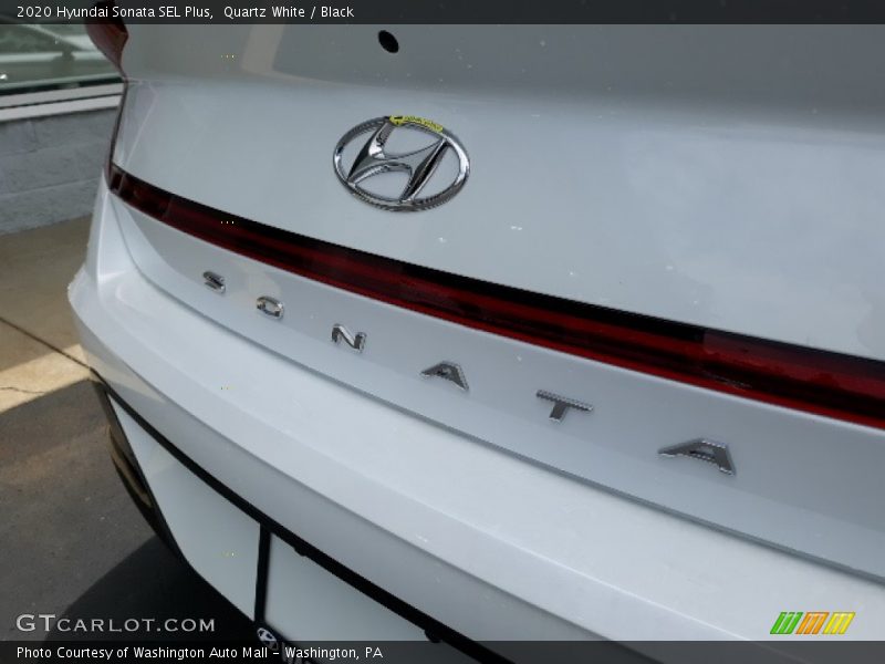 Quartz White / Black 2020 Hyundai Sonata SEL Plus
