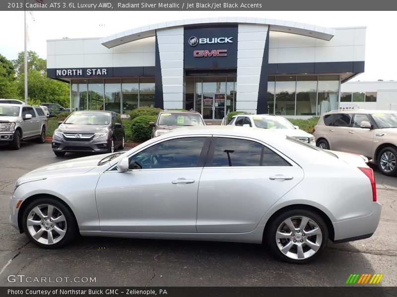 Radiant Silver Metallic / Jet Black/Jet Black Accents 2013 Cadillac ATS 3.6L Luxury AWD
