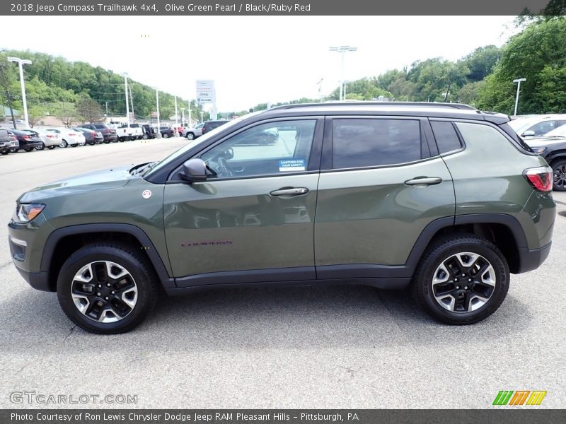 Olive Green Pearl / Black/Ruby Red 2018 Jeep Compass Trailhawk 4x4