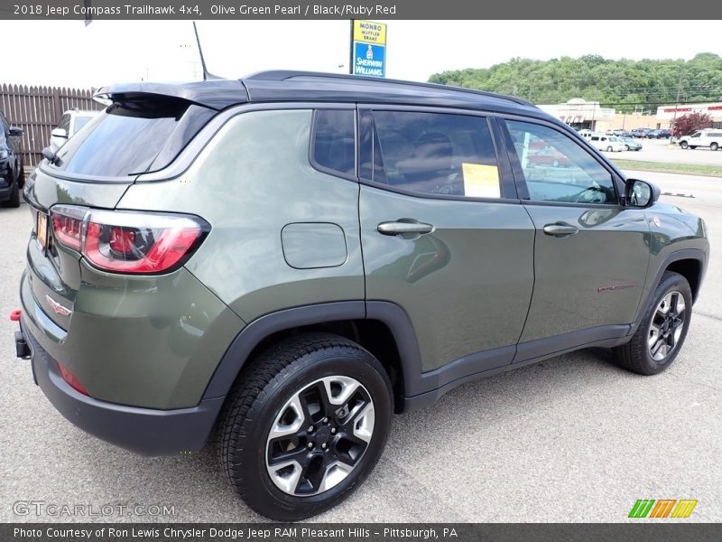 Olive Green Pearl / Black/Ruby Red 2018 Jeep Compass Trailhawk 4x4