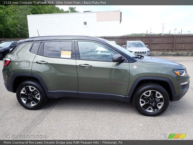 Olive Green Pearl / Black/Ruby Red 2018 Jeep Compass Trailhawk 4x4