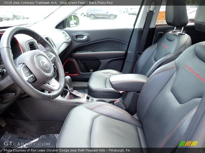 Olive Green Pearl / Black/Ruby Red 2018 Jeep Compass Trailhawk 4x4