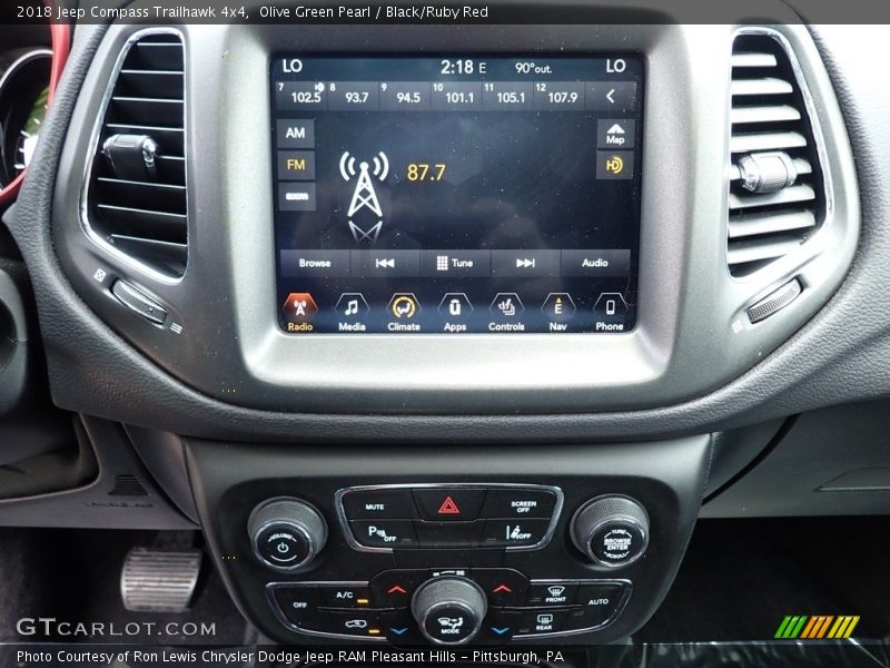 Olive Green Pearl / Black/Ruby Red 2018 Jeep Compass Trailhawk 4x4