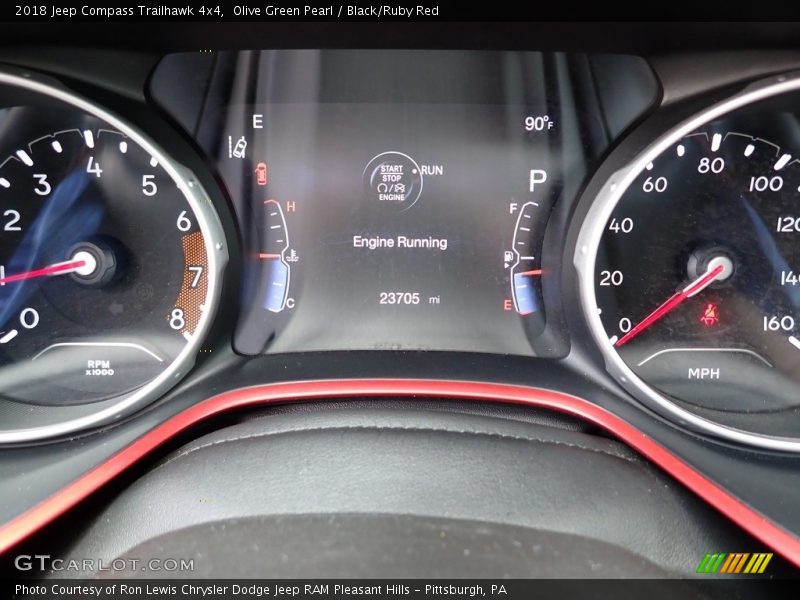 Olive Green Pearl / Black/Ruby Red 2018 Jeep Compass Trailhawk 4x4