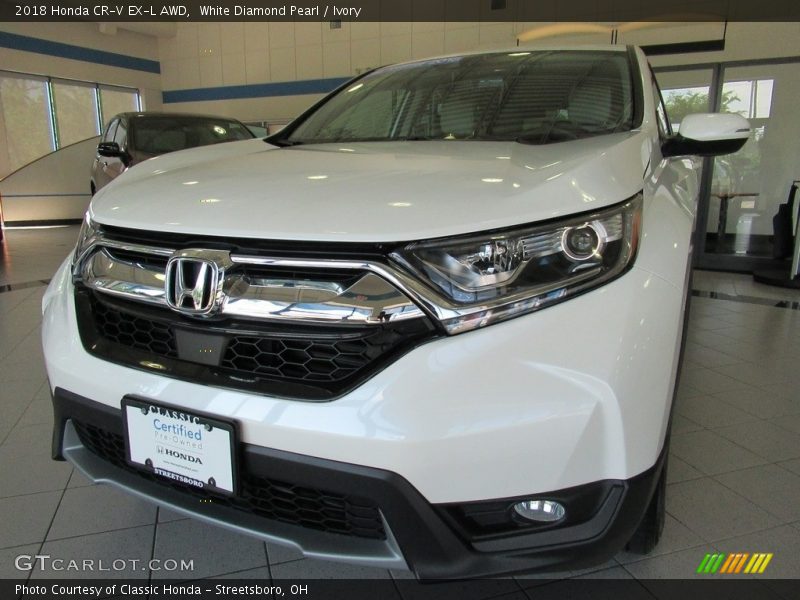 White Diamond Pearl / Ivory 2018 Honda CR-V EX-L AWD