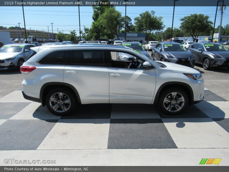 Blizzard Pearl White / Almond 2019 Toyota Highlander Limited Platinum AWD