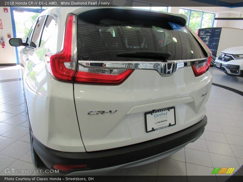 White Diamond Pearl / Ivory 2018 Honda CR-V EX-L AWD