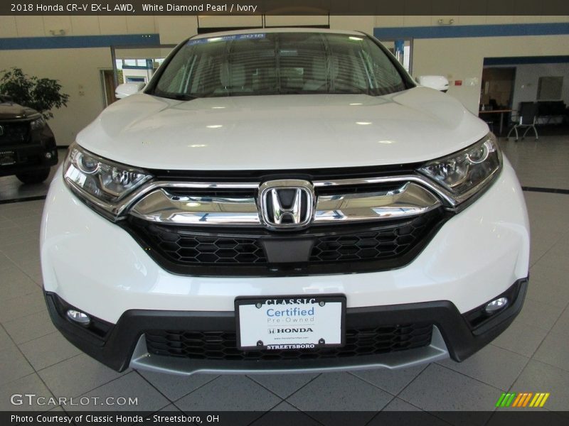 White Diamond Pearl / Ivory 2018 Honda CR-V EX-L AWD