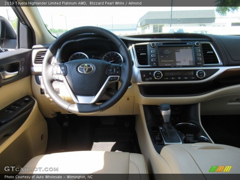 Blizzard Pearl White / Almond 2019 Toyota Highlander Limited Platinum AWD