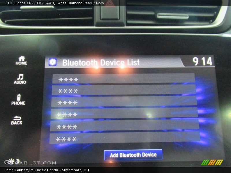 White Diamond Pearl / Ivory 2018 Honda CR-V EX-L AWD