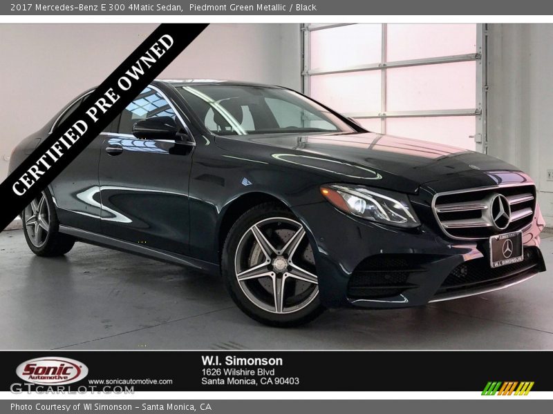 Piedmont Green Metallic / Black 2017 Mercedes-Benz E 300 4Matic Sedan