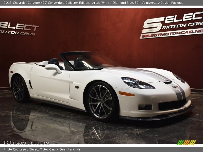 Arctic White / Diamond Blue/60th Anniversary Design Package 2013 Chevrolet Corvette 427 Convertible Collector Edition