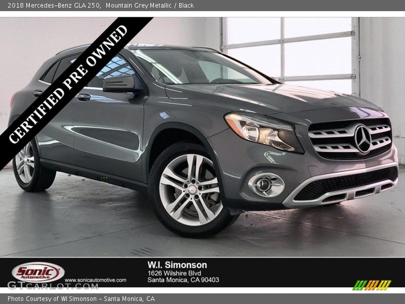Mountain Grey Metallic / Black 2018 Mercedes-Benz GLA 250