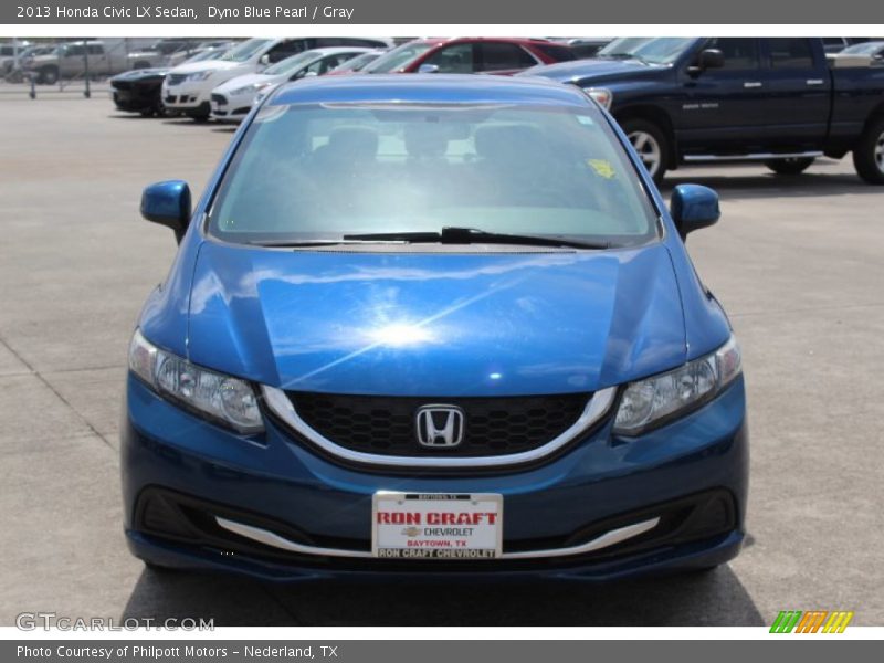 Dyno Blue Pearl / Gray 2013 Honda Civic LX Sedan
